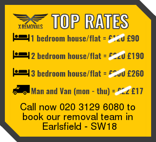 Removal rates forSW18 - Earlsfield
